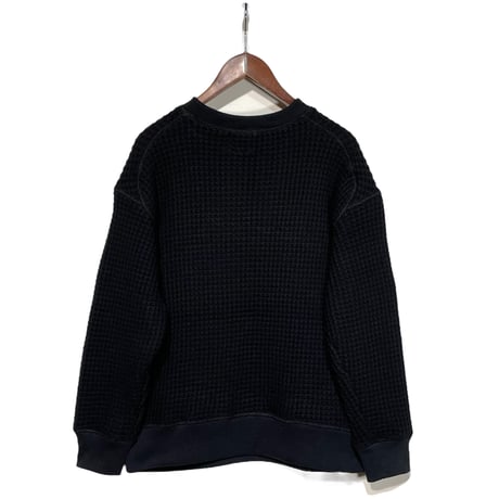 Jackman"cotton big waffle crew neck"(black) unisex
