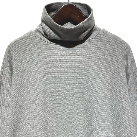 Linen ya"cotton×polyester dolman sleeve high neck"(gray)women's