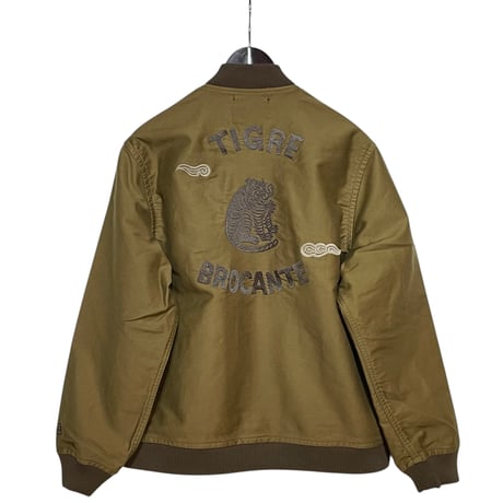 TigreBrocante”KU embroidery moleskin army rib jacket“(beige)unisex