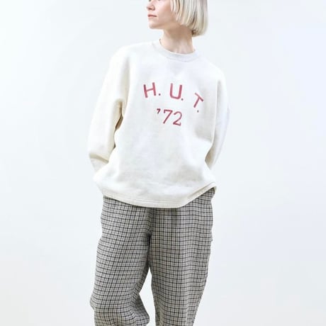 H.UNIT"H.U.T print sweat"(kinari) unisex