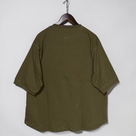 Slow Hands "hemp×cotton lantern sleeve henley"(olive)unisex