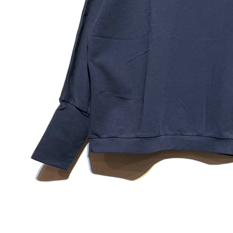 Linen ya"cotton dolman sleeve high neck"(navy)women's