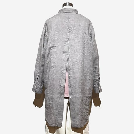 CAERULA"60linen back vents shirts"(gray)women's