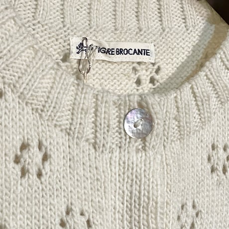 TigreBrocante”flower ladies cardigan“(natural)women's