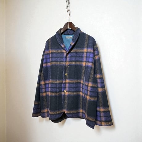 Slow Hands"Wool Check Shawl 3B Jacket"(unisex)