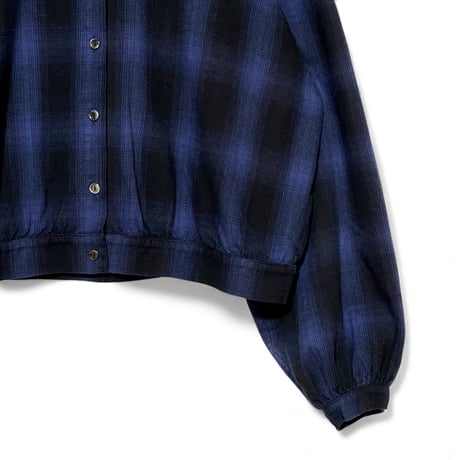 TigreBrocante"shaggy ombre stand gather blouse"(navy)women's
