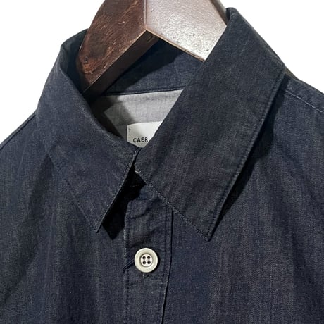 CAERULA PER LIGHTS"high-density denim box shirts"(navy)unisex