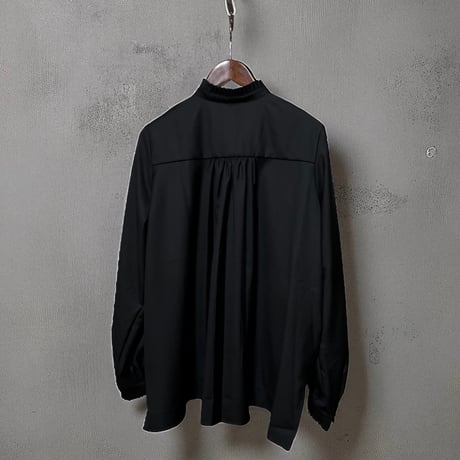 amne "GABARDINE frilled shirts" (black) women's