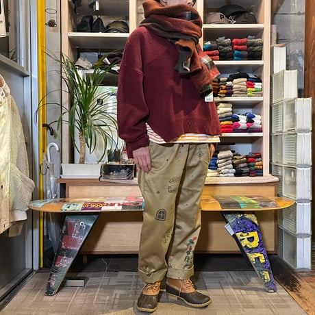 CAERULA PER LIGHTS"jazznep crew knit”(bordeaux)unisex