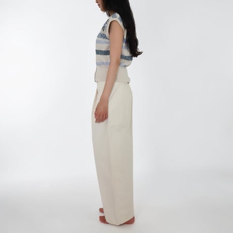 ASEEDONCLOUD"flower jaquard knit vest"(off white)unisex