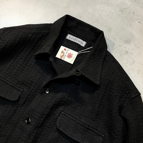 Slow Hands "dobby waffle venice half sleeve shirts"(black)unisex