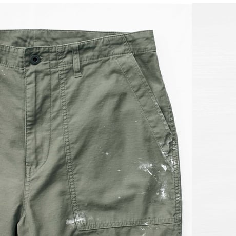 H.UNIT "Back satin fatigue pants" (khaki) unisex