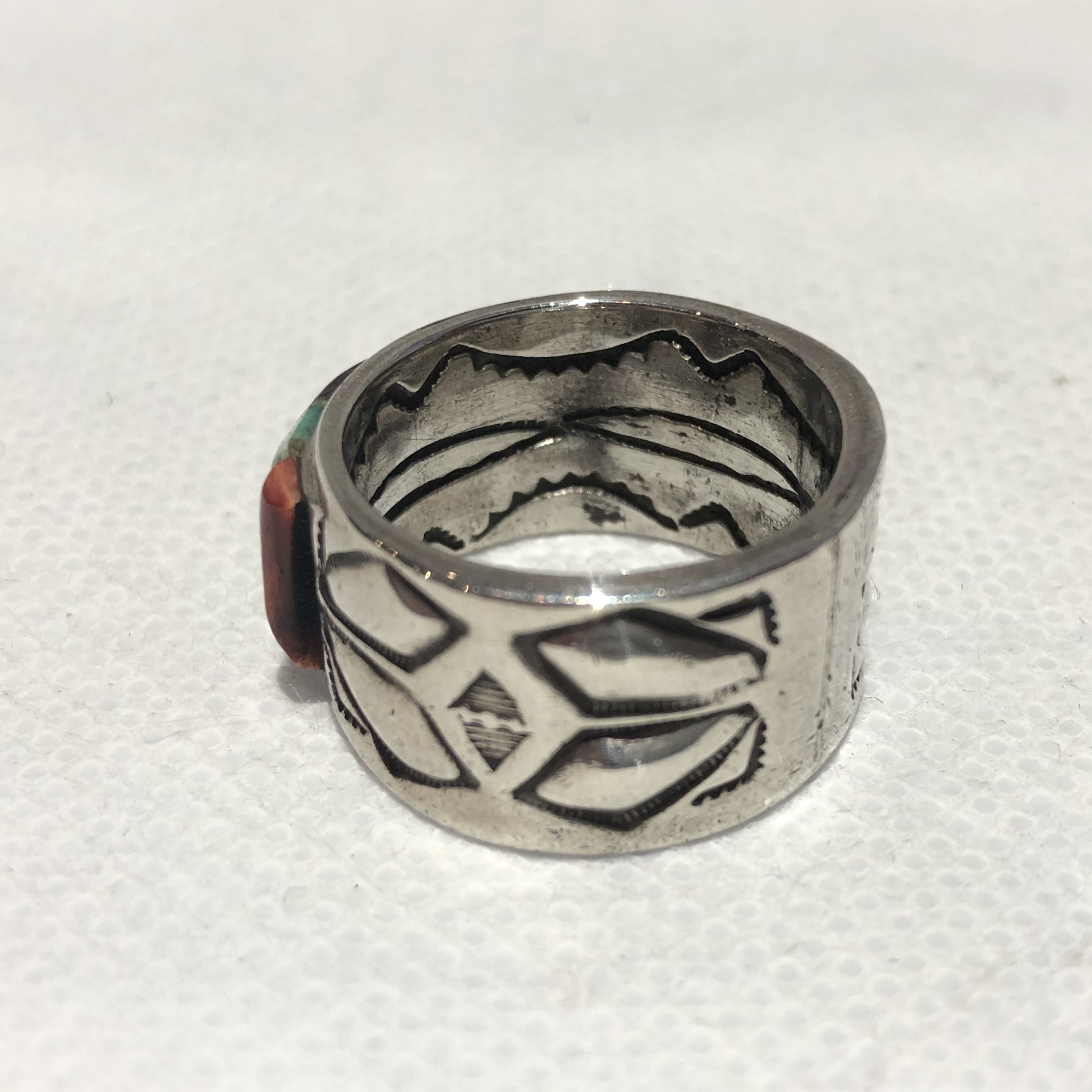 indian jewelry “ray adakai(navajo) “ muti inlay