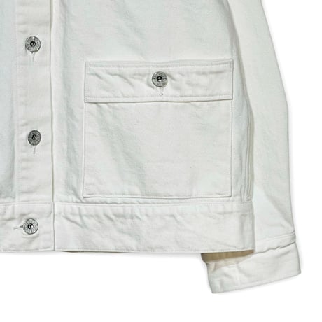 TigreBrocante"13.5oz denim cut off jean jacket"(white)women's