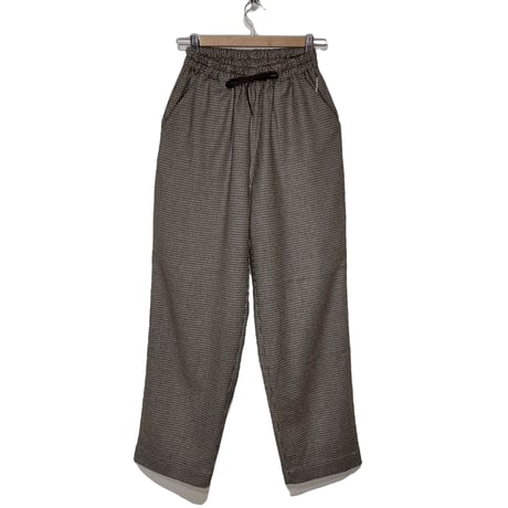 H.UNIT "chic-tweed gun club check wool easy pants"(brown) unisex