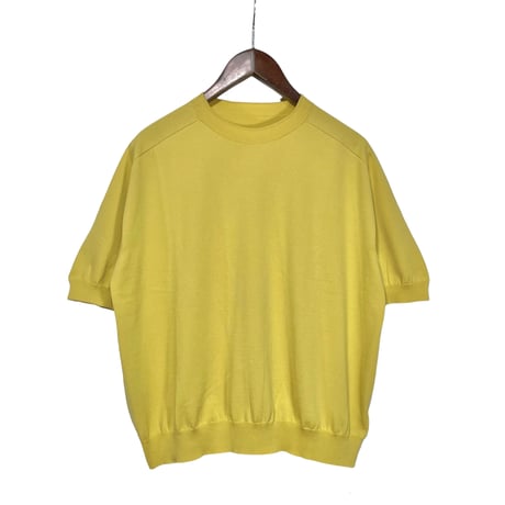 Linen ya(as it is)"crewneck short sleeve cotton knit"(yellow)women's