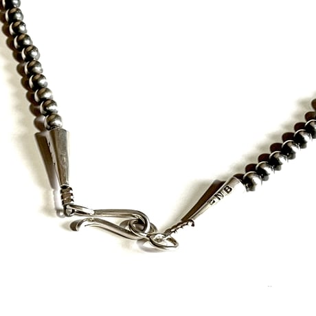 indian jewelry "Erika Nicolas Begay navajo pearl necklace oxidized” (3mm×75cm)