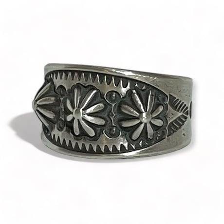 indian jewelry " Edison Sandy Smith(navajo)" emboss stampwork ring (16)