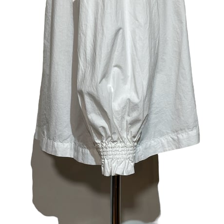 TigreBrocante"cotton typewriter shirring blouse"(white)women's