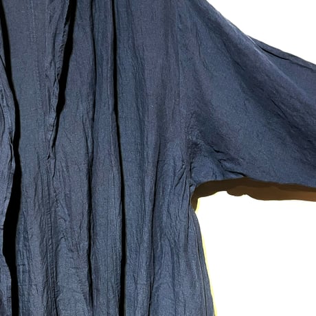 Linen ya"linen shawlcollar coat"(lt.navy)women's