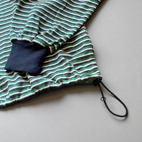 FLISTFIA"Loose Fit Draw Code Pull Over"(dark navy×green) unisex