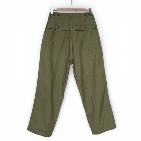 H.UNIT "Back satin fatigue pants customize" (khaki) unisex