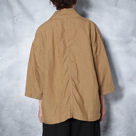 TigreBrocante"80 high density linen KIMONO shirts"(beige)unisex
