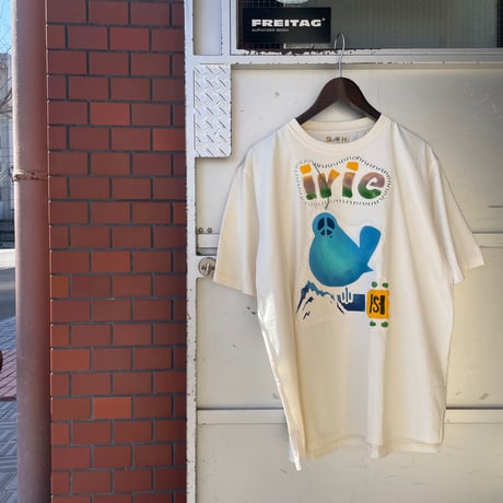 Slow Hands "hand drawn “irei” patch S/S tee"(natural)unisex