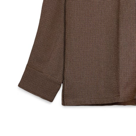 FLISTFIA"open collar long sleeve shirts"(camel×black) unisex