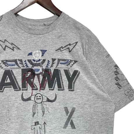 Slow Hands"hand drawing & embroidery indian sunrays S/S Tee"(gray)unisex