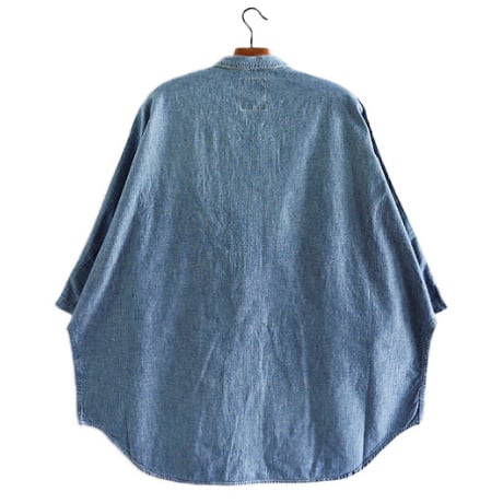 H.UNIT "5oz chambray indigo dollman sleeve shirts"(indigo) unisex