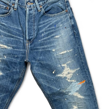 H.UNIT"13.5oz denim paint 5P used wash customized"(indigo) unisex