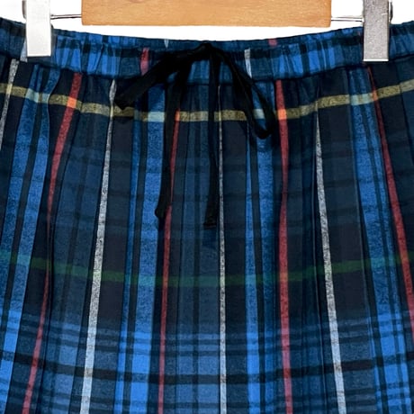 Linen ya"pleats skirt"(blue)women's