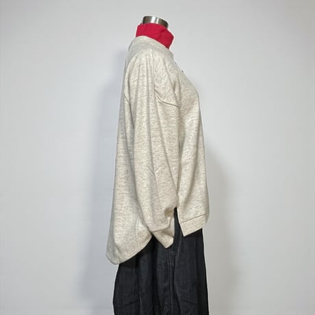 TigreBrocante"wool knit 天竺 solid switch stand long sleeve T"(women's)