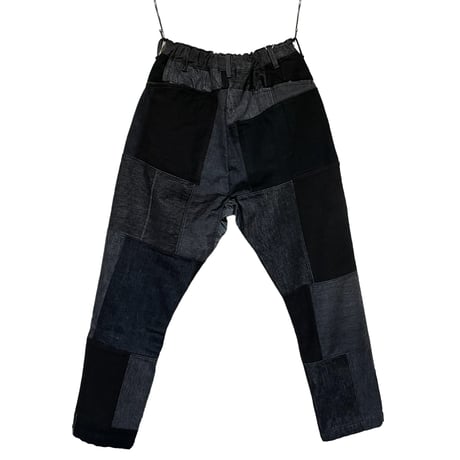 FUNSET OF ART "black patchwork karusan 5P pants"(black)unisex-M