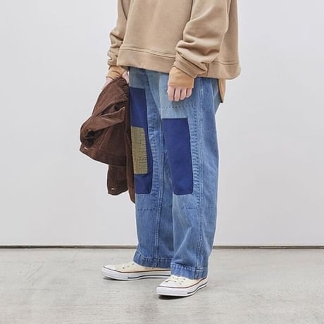 H.UNIT "13oz denim work trousers" indigo custamize (unisex)