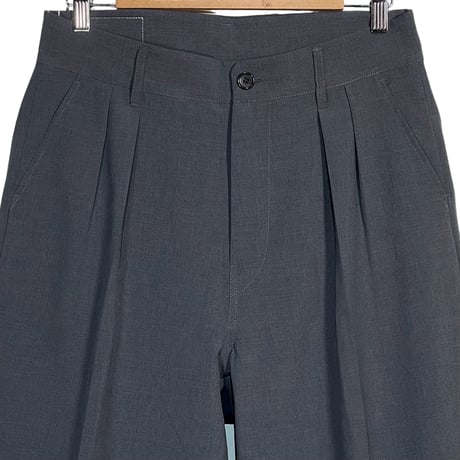 H.UNIT "weather cloth two tuck trousers"(gray)unisex