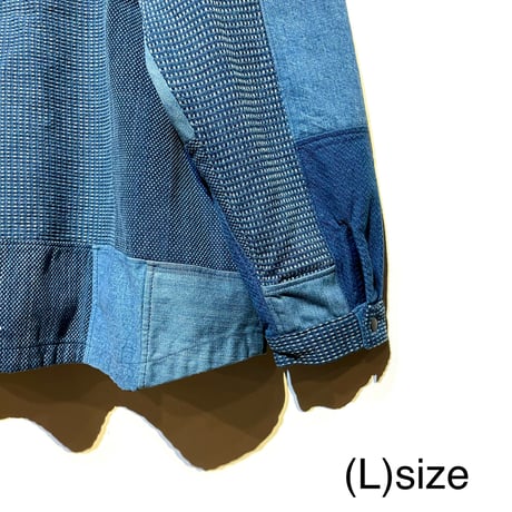 FUNSET OF ART “indigo patchwork wagase shirts"(indigo)unisex