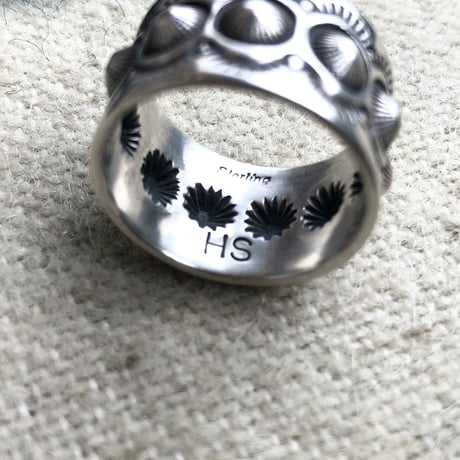 indian jewelry "Herman Smith (navajo)" stering silver  band ring