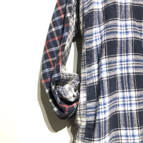 TigreBrocante"mix flannel check stallman coat"(fade)unisex