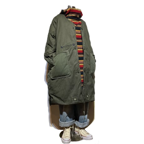 Slow Hands "recycle tent down coat for ARCHIVE"(olive)S-B unisex