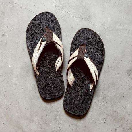Jawandi "cow hair×cow leather beach sandals" (unisex)