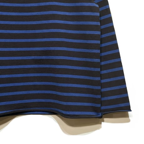 TigreBrocante"light border 天竺 bottle neck 9分袖 T"(sumikuro)unisex