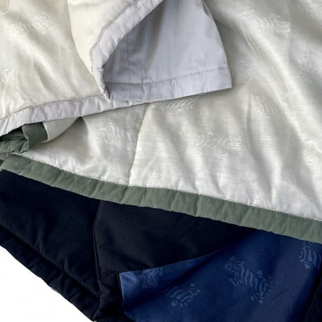 Tigrebocante"cotton×nylon batting tie up wide jacket" (night navy) women's