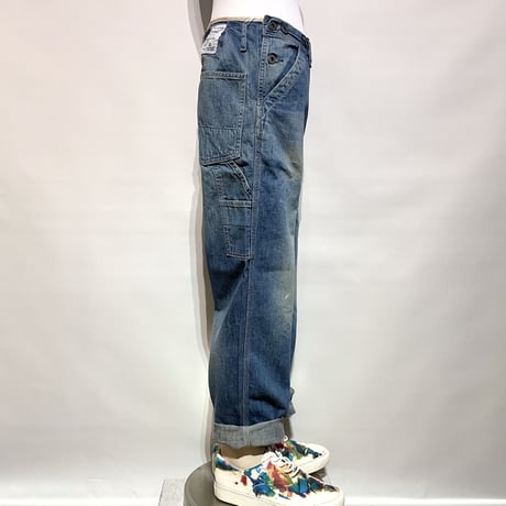 H.UNIT "Side open denim painter pants Real wash"indigo unisex
