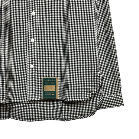 ASEEDONCLOUD"Handwerker gingham collarless  shirts"(black) unisex
