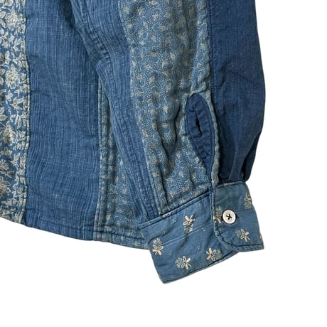 FUNSET OF ART “indigo 抜染 patchwork post shirts"(indigo)unisex
