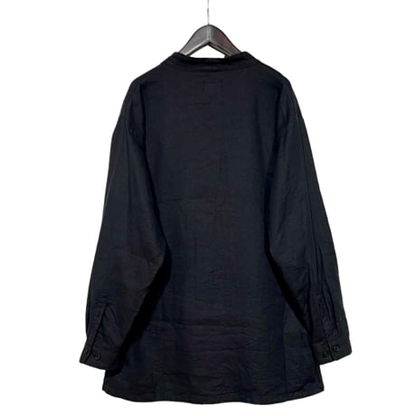 COLINA "Silk×Linen Gaba Cardigan Shirts "(black) unisex