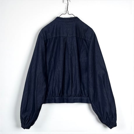 TigreBrocante"6oz denim stand gather blouse"(inidigo)women's