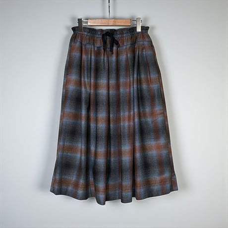 TigreBrocante"ombre woolcheck ficel longskirt"(brown)women's